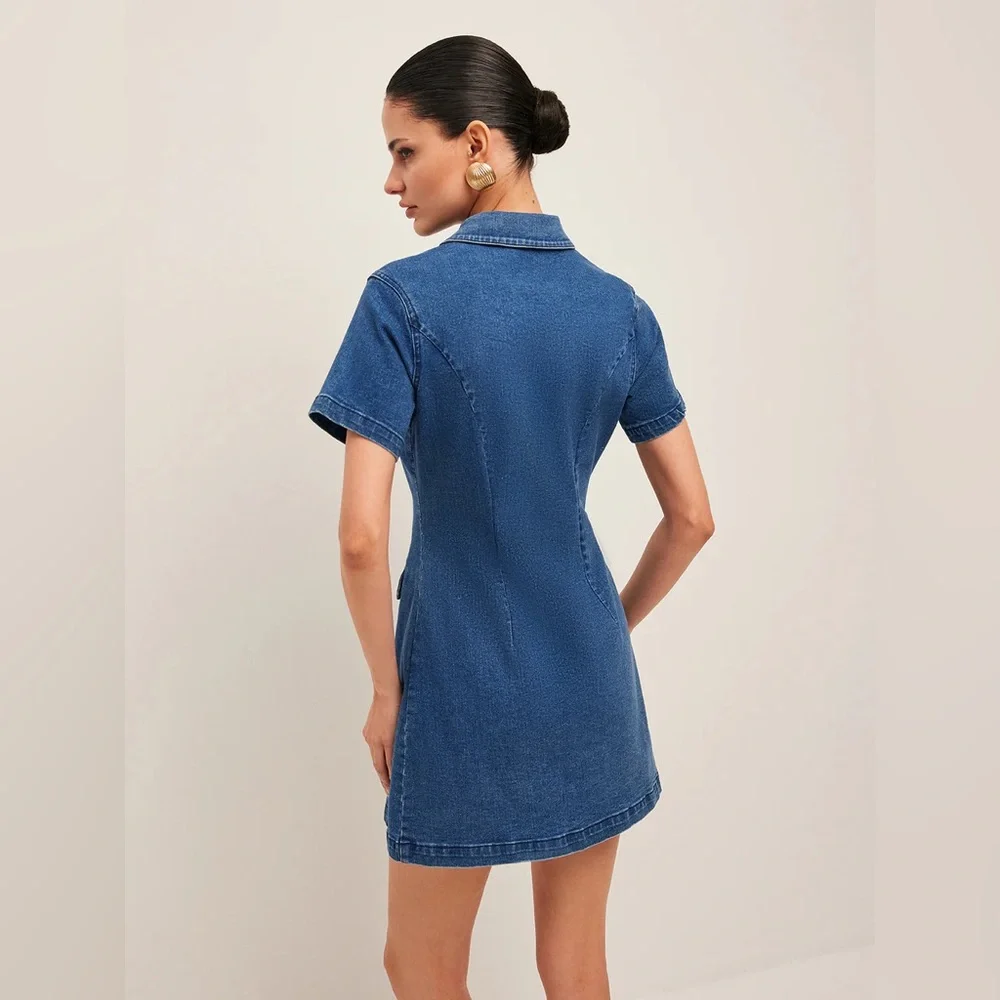 Commense Blue Denim Mini Dress - Picture 7 of 7